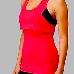 Coral pink, small, tanktop with built in sports bra